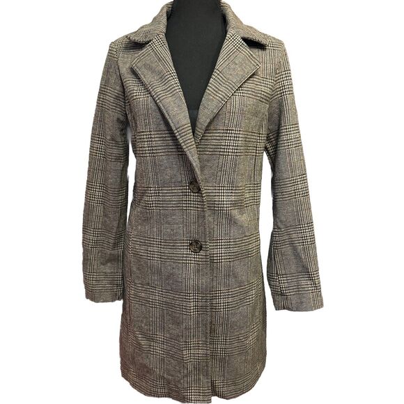 Avec Les Fille Blazer Small Womens Mid Length Dress Jacket Plaid Anthropologie - Picture 1 of 10